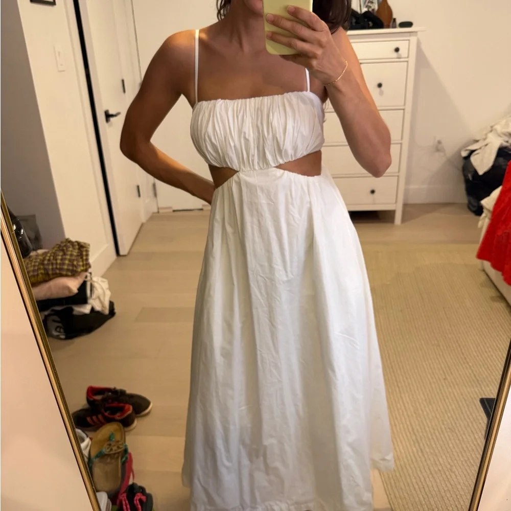 Abercrombie & Fitch White Cutout Maxi Dress